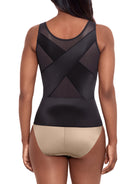 a woman wearing a black back smoothing tummy control cami shapewear