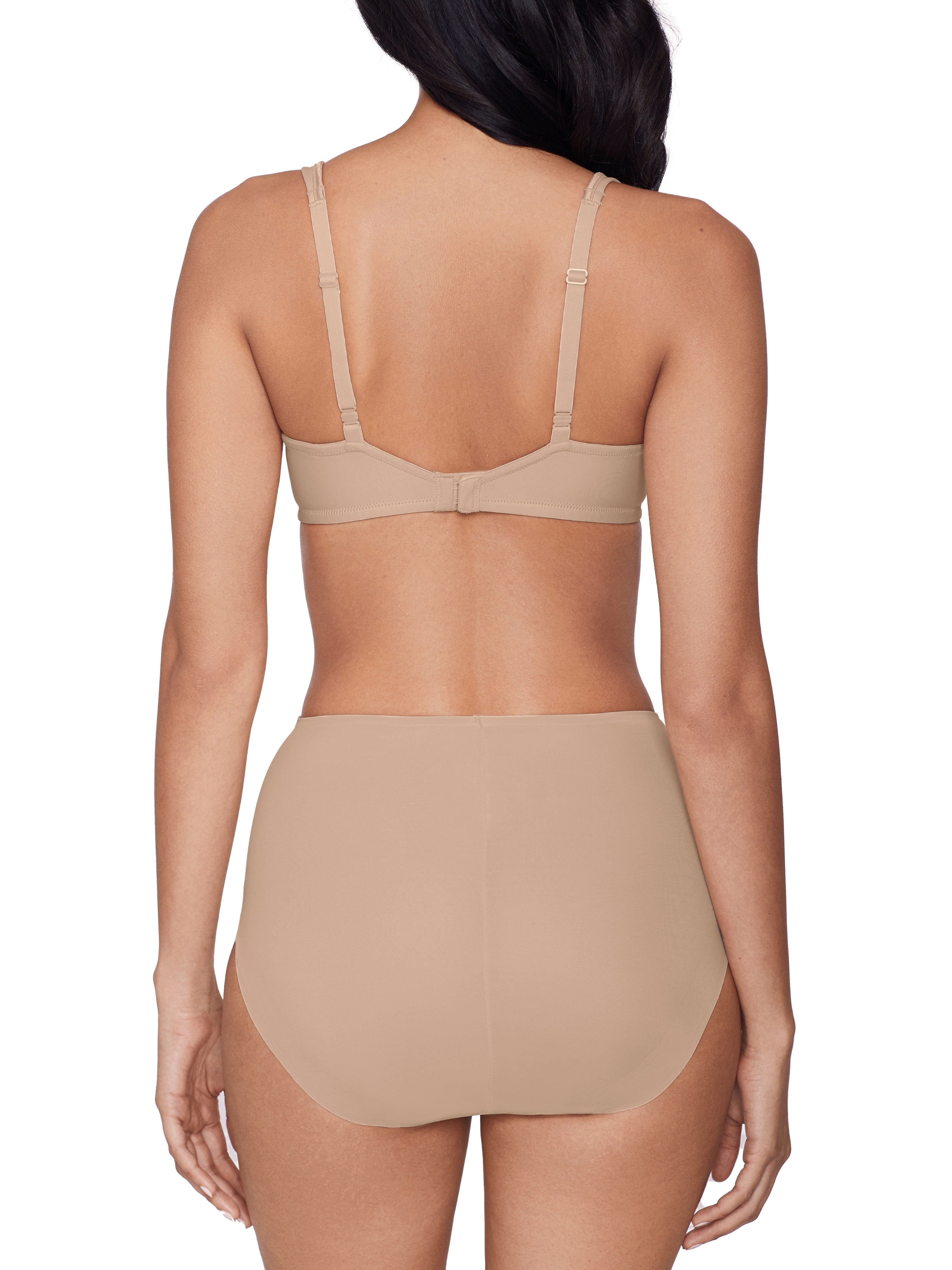 a woman wearing beige tummy control underwear shapewear all-groups