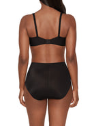 a woman wearing black tummy control underwear shapewear