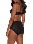 a woman wearing black tummy control underwear shapewear