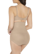 a woman wearing nude high waisted tummy control underwear