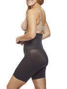 a woman wearing a black shaping short
