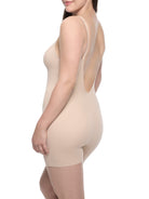 a woman wearing a nude low back shapewear body shaper