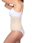 a woman wearing nude waist cincher wait trainer shapewear