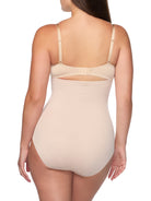 a woman wearing nude high waisted tummy control underwear shapewear