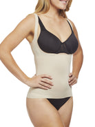 a woman wearing a nude open bust shaping camisole shapewear