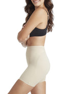 a woman wearing nude tummy control shaper shorts shapewear