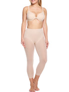 a woman wearing nude butt lifting tummy control leggings shapewear