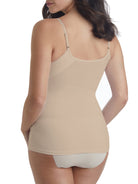 a woman wearing a nude tummy control shaping camisole shapewear