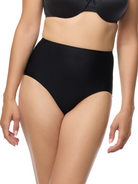 a woman wearing a black brief panty women's underwear