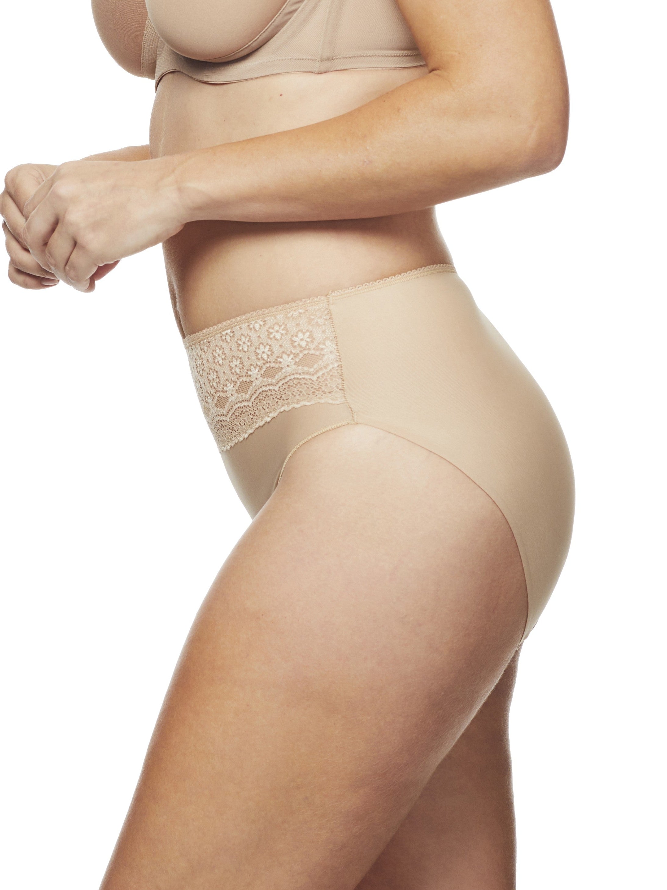 Lace Trim High-Cut Brief - Cupid Intimates