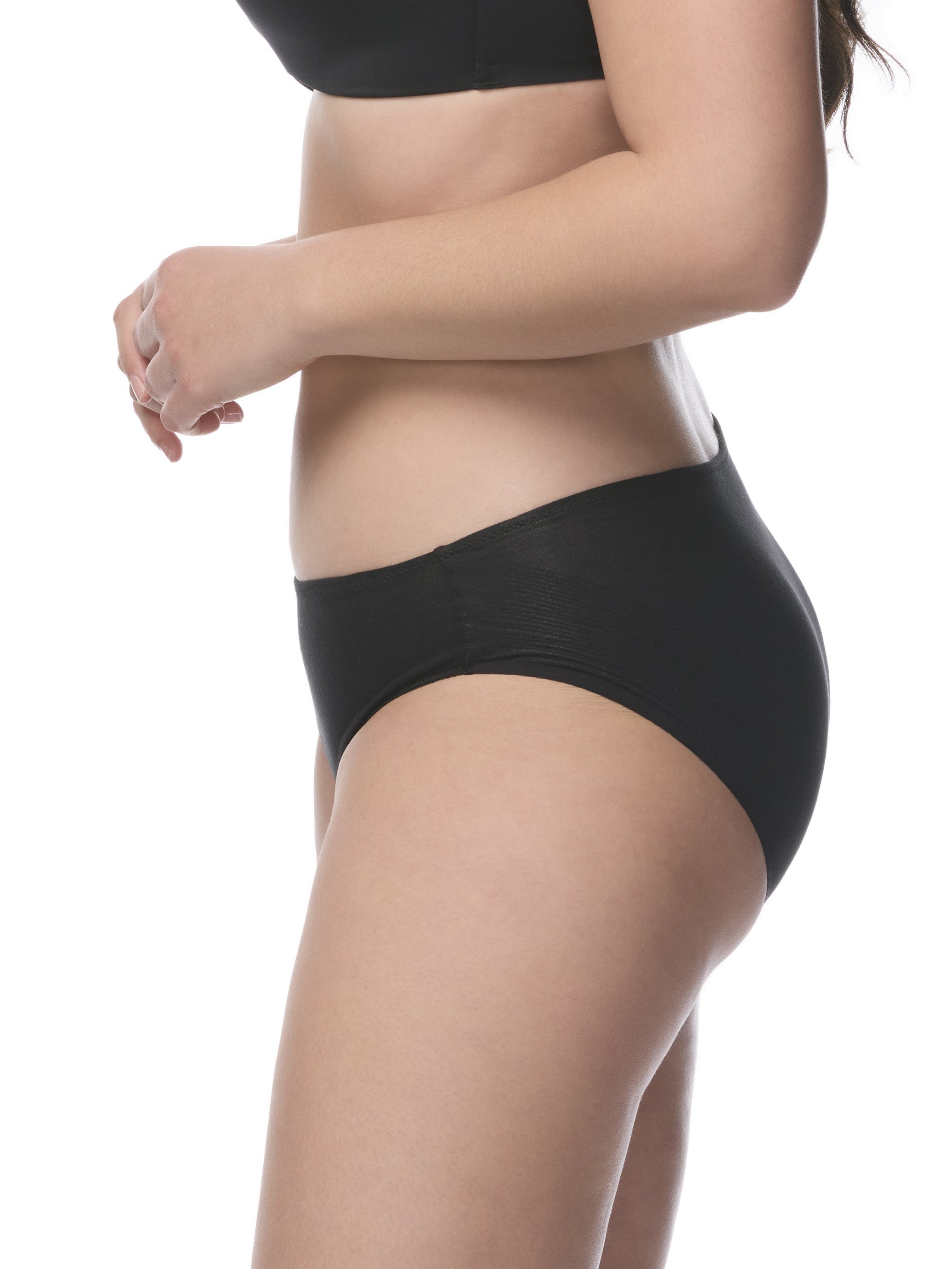 Black underwear on a white background