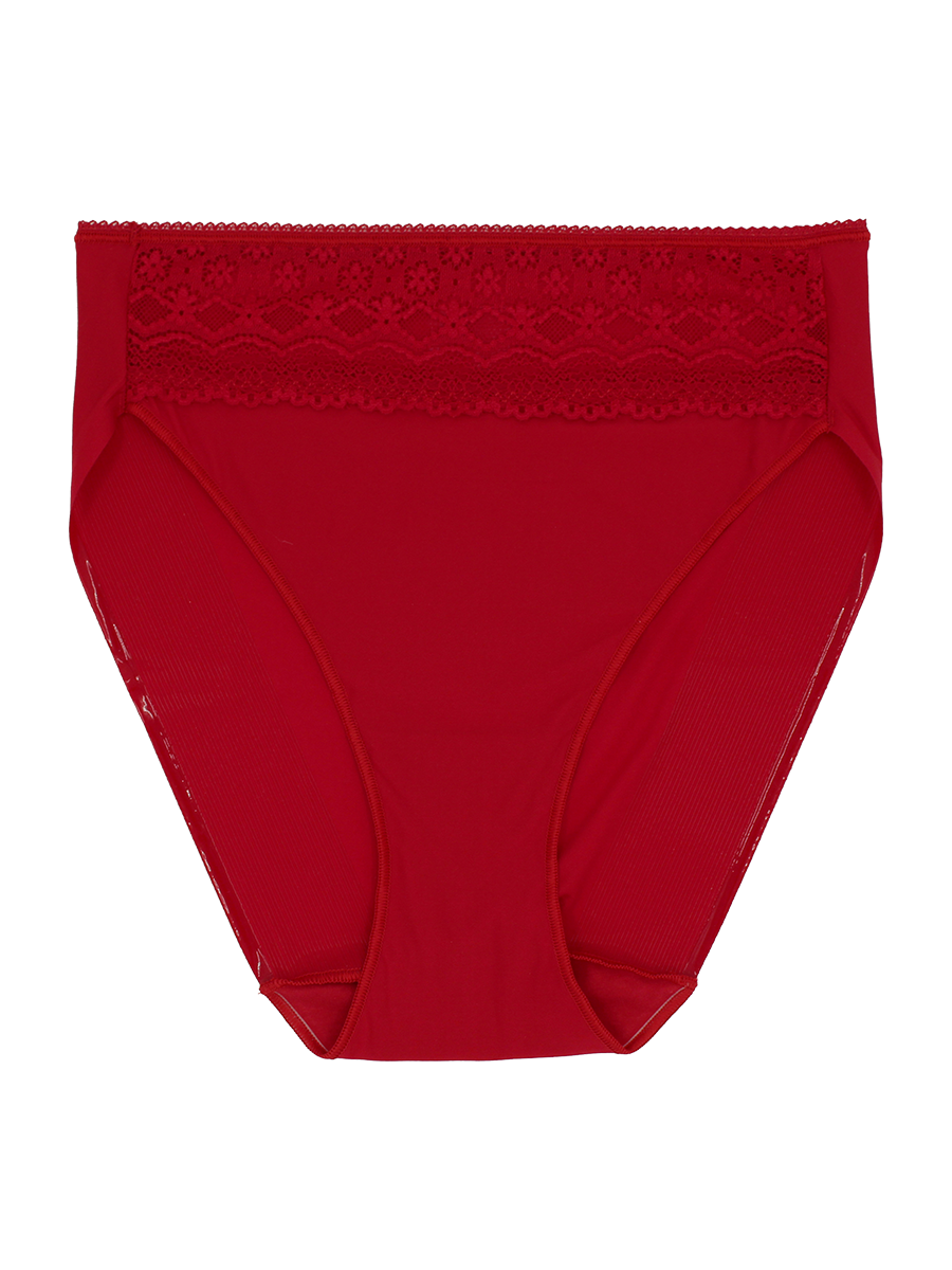 Lace Trim High-Cut Brief - Cupid Intimates
