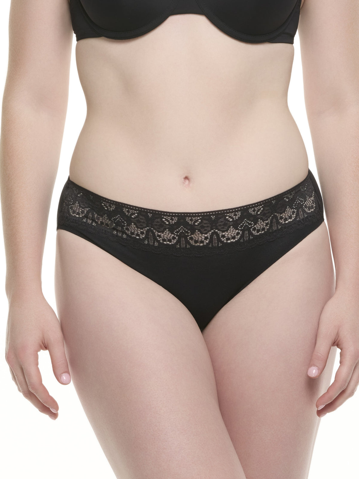 Black lace-trimmed underwear all-groups