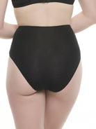 Black brief panties with a lace waistband
