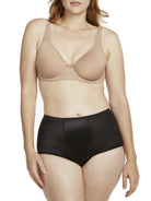 a woman wearing black tummy control underwear shapewear