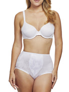 a woman wearing white tummy control underwear