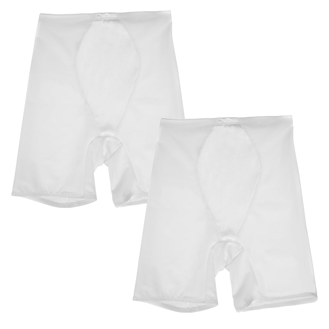 two white high-waist shaping shorts