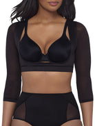 a woman wearing a black back and arm smoothing cami shapewear