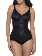 a woman wearing a black miraclesuit bodysuit shapewear full body shaper