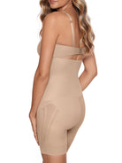 a woman wearing a nude high waisted tummy control shapewear short