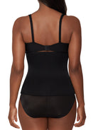 a woman wearing a black waist trainer waist cincher shapewear