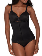 a woman wearing a black waist trainer waist cincher shapewear