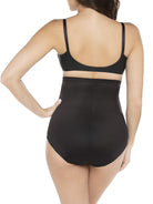 a woman wearing black high waisted tummy control underwear