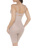 a woman wearing nude high waisted tummy control shapewear shorts