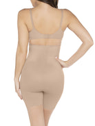 a woman wearing a nude high waisted tummy control shapewear short