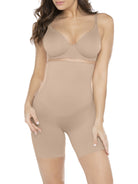 a woman wearing a nude high waisted tummy control shapewear short