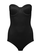 a black strapless tummy control body shaper shapewear