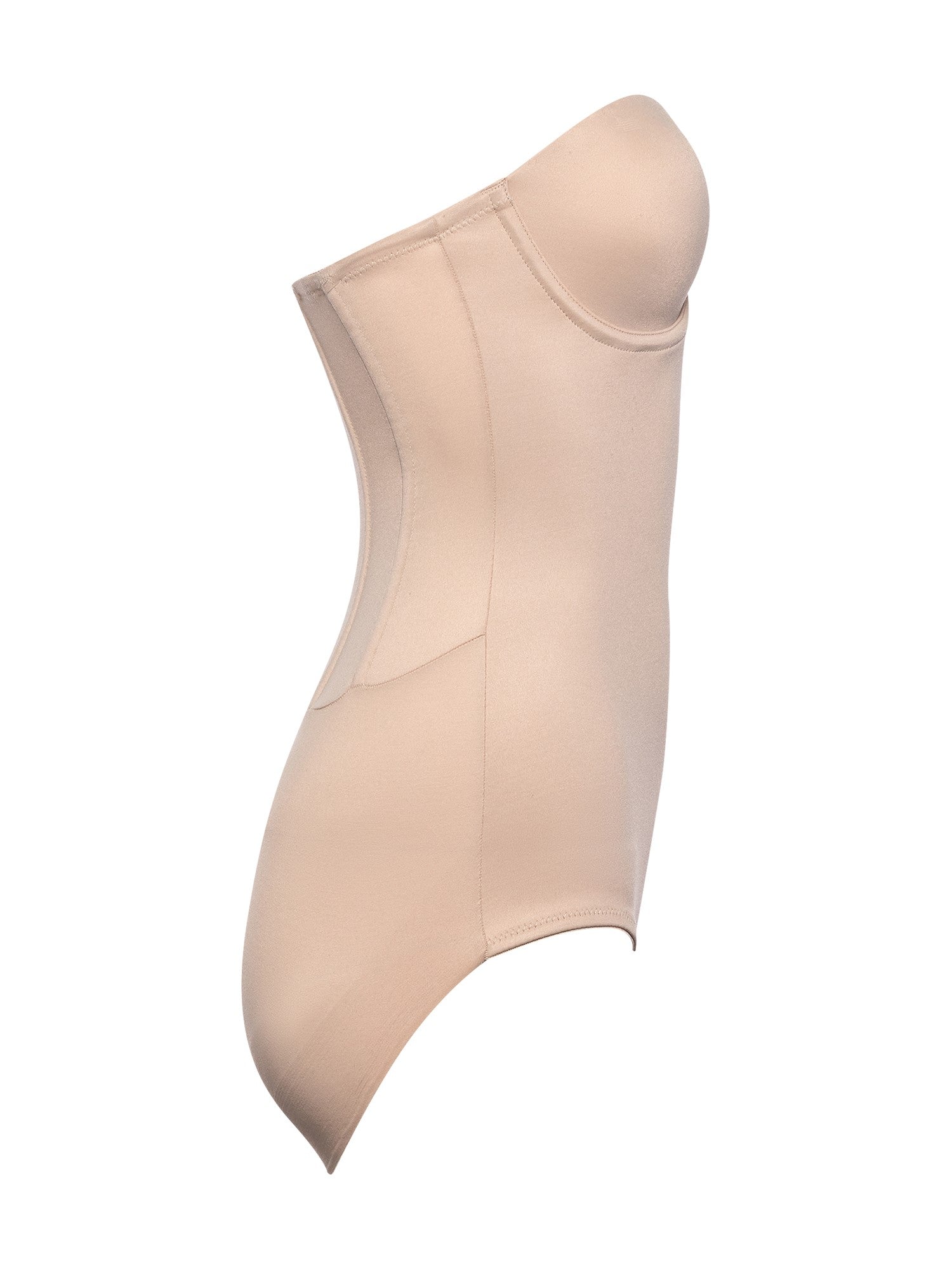 a nude strapless tummy control body shaper shapewear