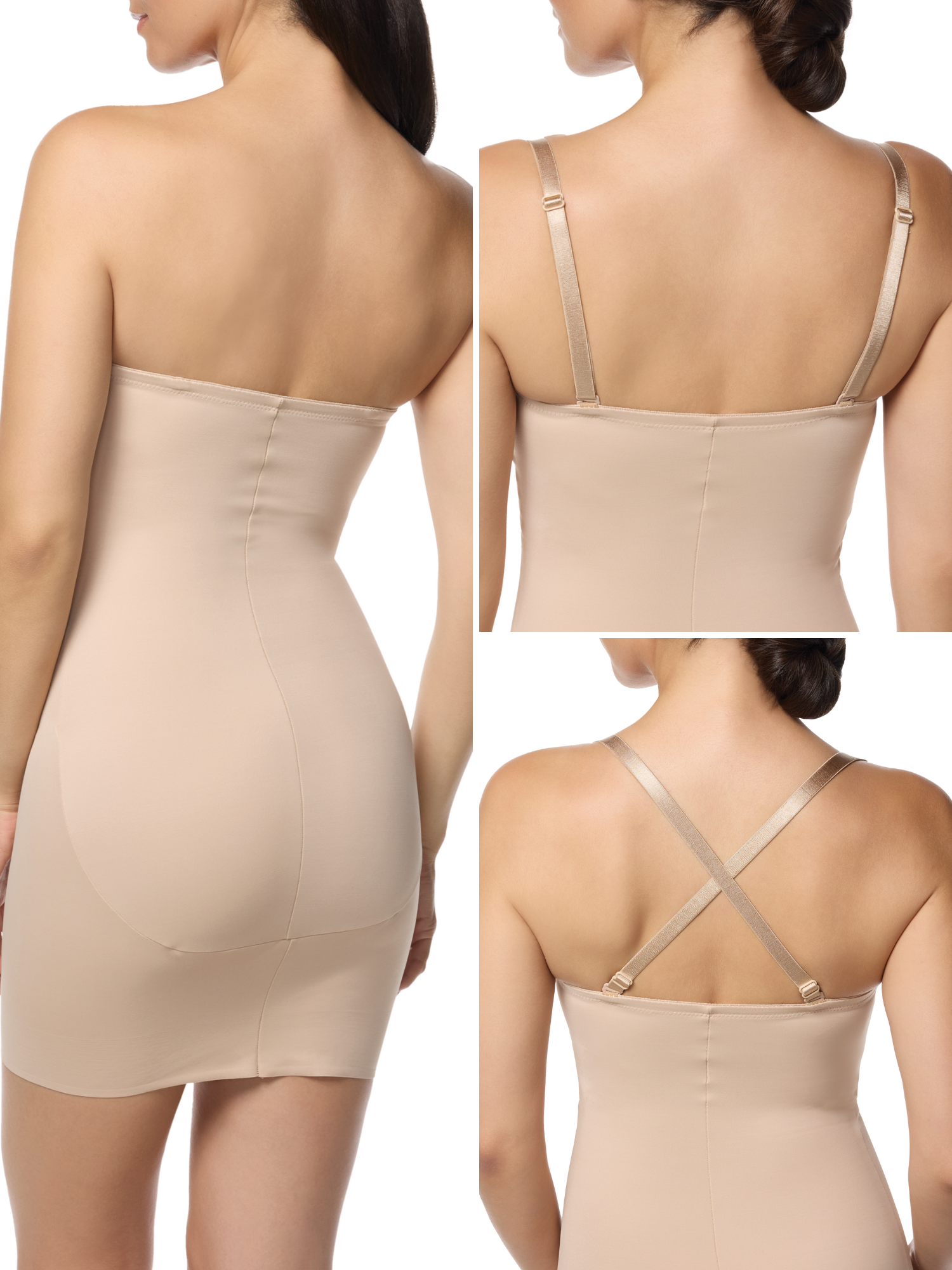 different strap options for the luxe shaping strapless bodysuit slip