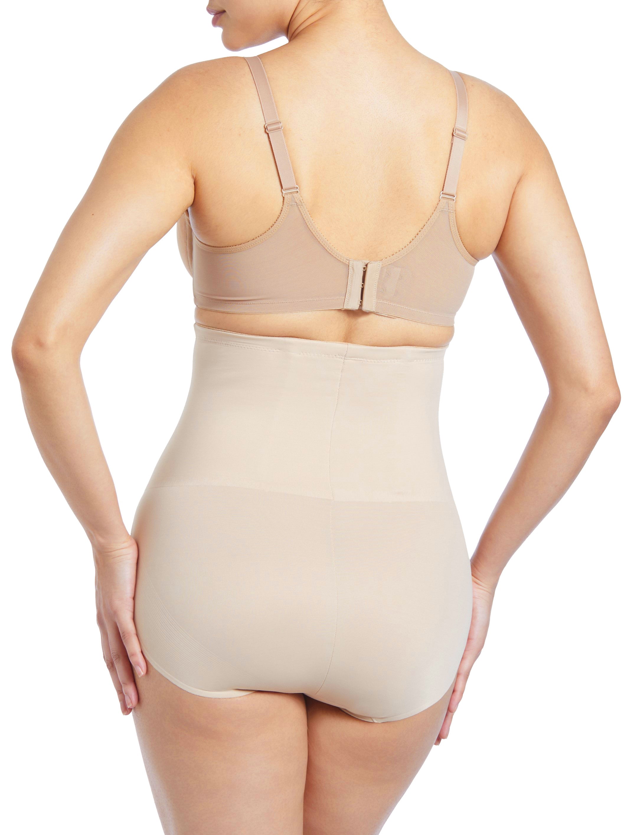 a woman wearing nude high waisted tummy control underwear