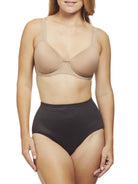 a woman wearing black tummy control underwear shapewear