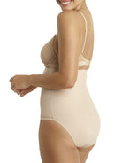 a woman wearing nude high waisted tummy control underwear