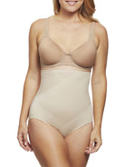 a woman wearing nude high waisted tummy control underwear shapewear