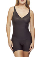 a woman wearing a black shaping bodysuit body shaper shapewear