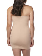 a woman wearing a beige full slip full body shaper