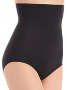 a woman wearing black high waisted tummy control underwear