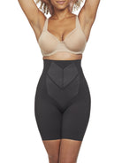 a woman wearing a black high waisted tummy control shapewear short