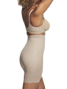 a woman wearing a nude high waisted tummy control shapewear short