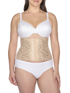 a woman wearing a nude waist cincher waist trainer shapewear