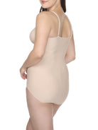 a woman wearing a nude tummy control body shaper shapewear