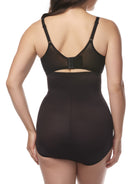 a woman wearing a black high waisted tummy tucker cupid shapewear brief