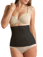 a woman wearing a black waist cincher