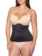 a woman wearing black waist cincher shapewear