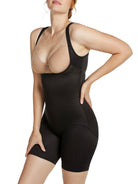 a woman wearing a nude open bust tummy control body shaper shapewear