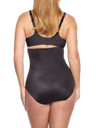 a woman wearing black high waisted tummy control underwear shapewear